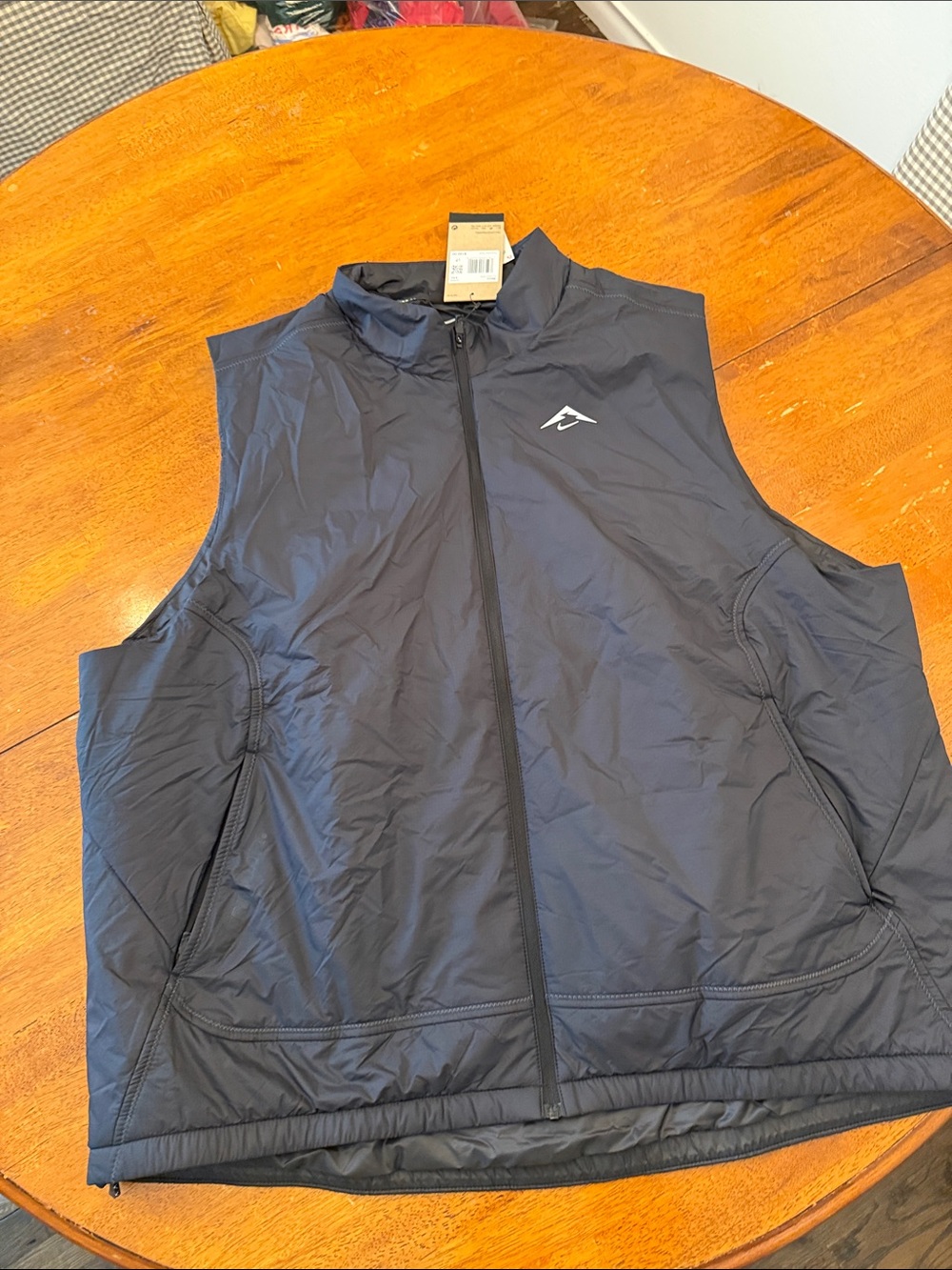 Mens Sz 2XL Nike Trail Therma-FIT PrimaLoft Running Vest Zip Up Black FZ0001-010